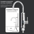 thumbnail image 3 of Electric Hot Water Faucet, Electric Instant Heater Kitchen Mixer Tap, 360° Rotatable Stainless Steel with LCD Temperature, 3 of 5