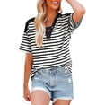 thumbnail image 1 of Hombro Frío Tops Mujeres Cuello en V Manga Corta Fuera Del Hombro Color Sólido Blusa Casual Suave Poliéster Primavera Verano Moda, 1 of 5