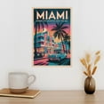 thumbnail image 3 of Miami Retro Travel Poster Vintage U.S. City Tourism with Art Deco & Ocean Drive Print Poster, 3 of 8