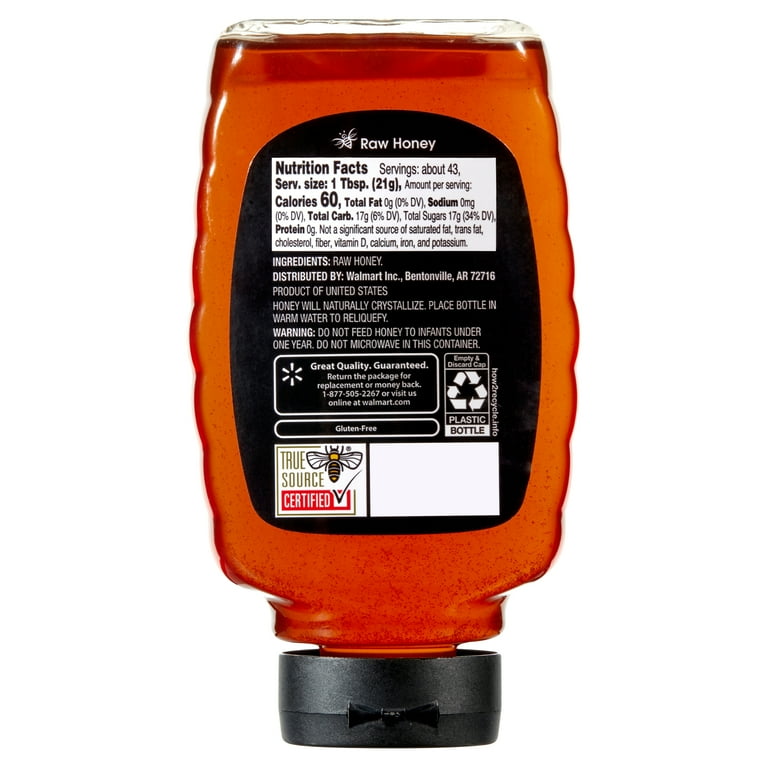 2 pack) Great Value, Raw Honey, 32 oz Plastic Inverted 2 pack) Great Value, Raw Honey, 32 oz Plastic Inverted