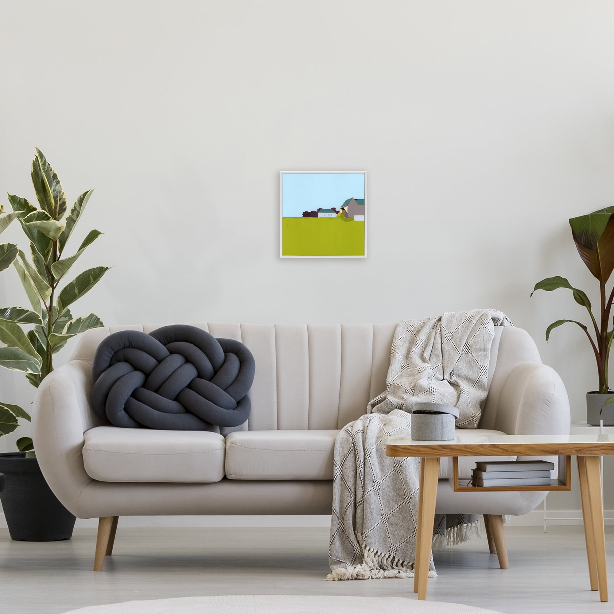Spring Morning Farm Land White Framed Giclee Art, design by Ruth LaGue