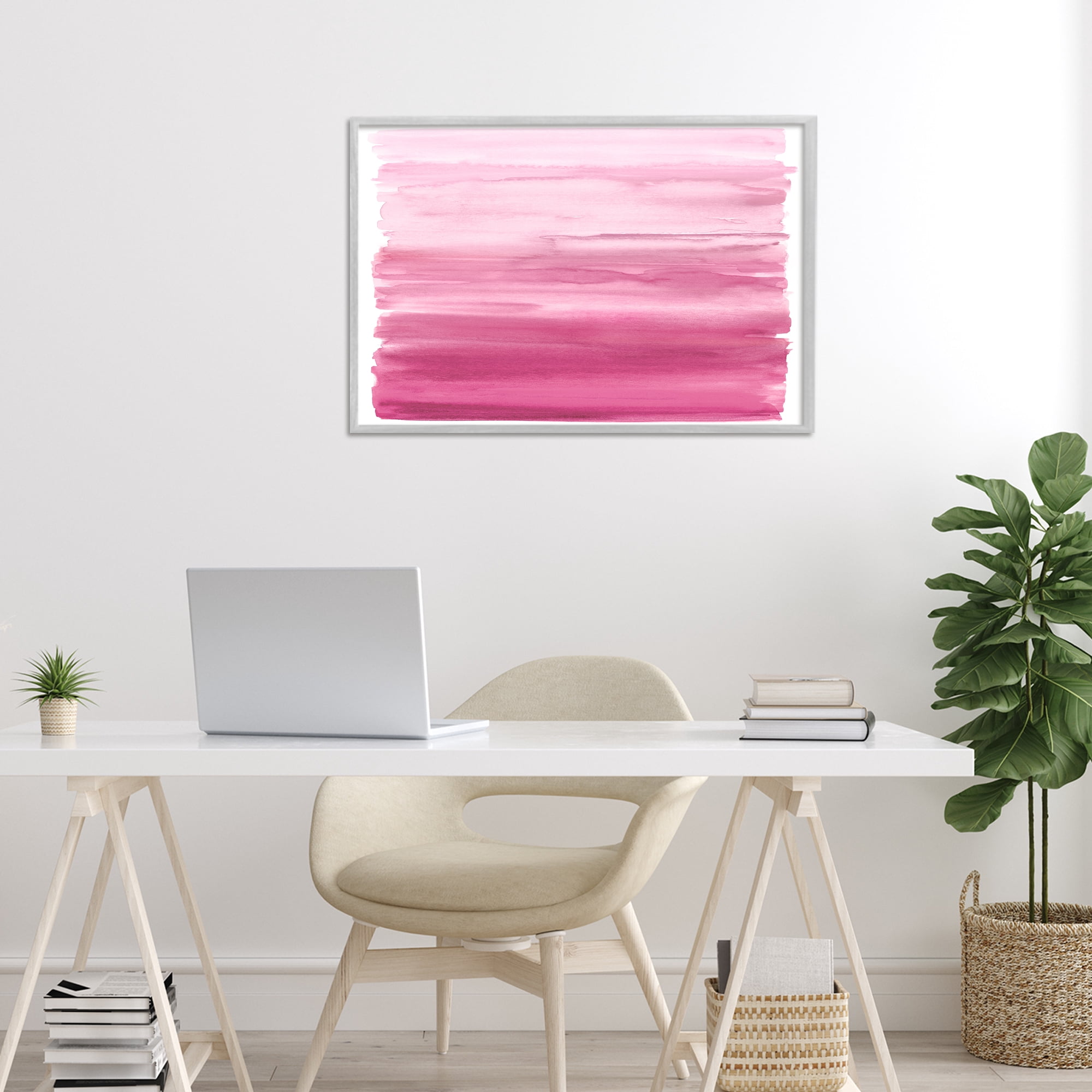 Stupell Industries Ombre Pink Blush Gray Framed Giclee Art, design by Allie Corbin