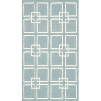 SAFAVIEH Martha Stewart Square Dance Indoor Area Rug, Geyser Blue, 3' x 5'
