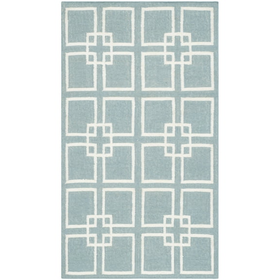 SAFAVIEH Martha Stewart Square Dance Indoor Area Rug, Geyser Blue, 3' x 5'