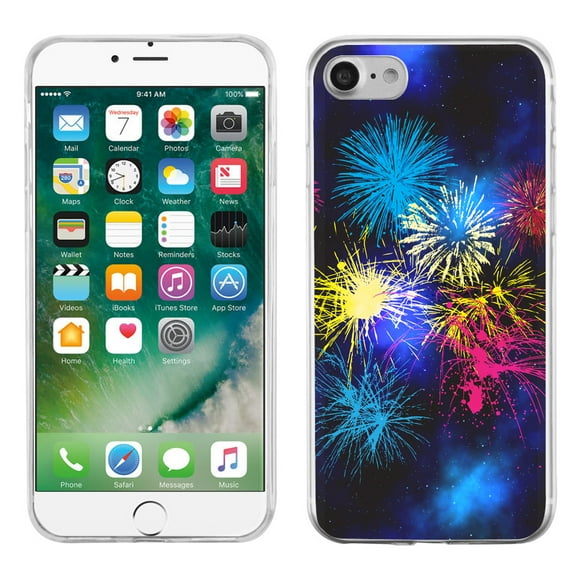 One Tough Shield ® Slim-Fit Premium TPU Gel Phone Case for Apple iPhone 7 - Fireworks