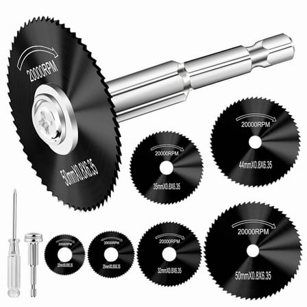 Black Cutting Wheel for Drill 1/4 Inch Hex Shank Rotary Saw, 6Pcs HSS Saw Blades Drills Tools