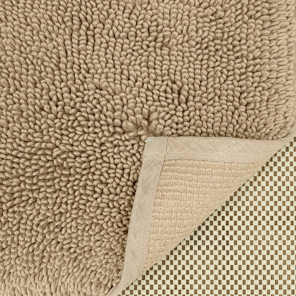 Mohawk Home Classic Cotton Plush Stain/Fade Resistant Non-Slip Washable Bath Mat, Taupe, 1' 5" X 2'