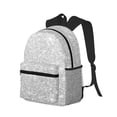 thumbnail image 2 of Daiia Silver Glitter School Backpack for Men Women, Unisex Large Waterproof Bookbag Schoolbag Casual Daypack for High School/College/Teens/Travel/Work Black, 2 of 8