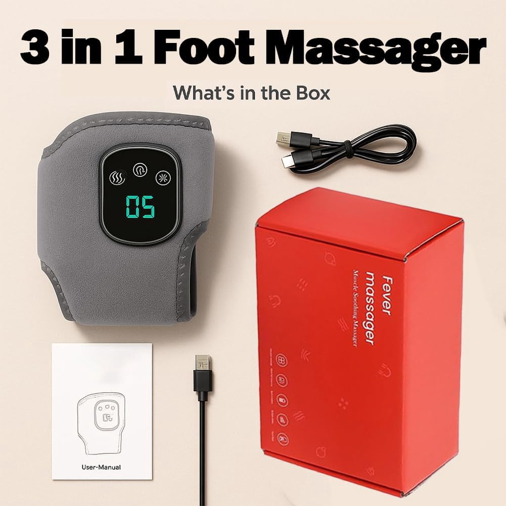 New 2026 Vita Feet Relief Triple Therapy Foot Massager with 3-Speed Vibration & 5-Temperature Settings, Portable for Home Office Travel