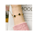 thumbnail image 3 of 2pz Buena Suerte Pulsera Joyeria De Trébol De Cuatro Para Xtellar negro, 3 of 4