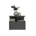 thumbnail image 6 of Floating Nightstand 12" H, Wall Mounted, 1 Drawer, 2-Tier Shelf, Smokey Oak, 6 of 7