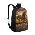 thumbnail image 2 of HUIACONG Horse Sunflower Print Unisex School Backpack for Age 6-18 Large Capacity Water Resistant Bag for Elementary Middle High School Students Daily Commute Travel, 2 of 6