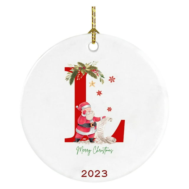 Decoraciones de Navidad Al Aire Libre Decoración Del Árbol de Navidad Colgante Personalizado Navidad 26 Carta Decoración, Decoración Del Árbol de Navidad Regalo de Navidad Decoraciones Del Árbol de Na