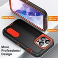 thumbnail image 4 of for iPhone 15 Pro Case, iPhone 15 Pro Phone Case with Built in Kickstand, Shockproof/Dustproof/Drop Proof Heavy Duty Military-Grade Rugged Protective Cover for iPhone 15 Pro,Black+Orange, 4 of 9