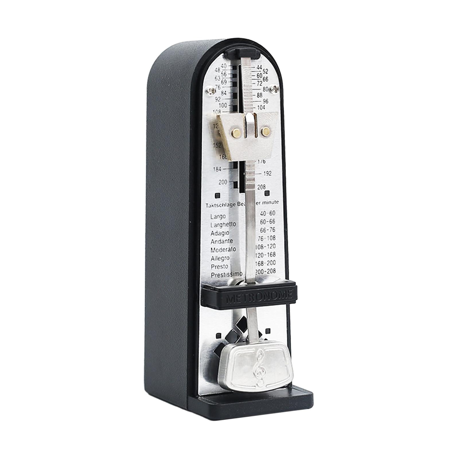 Mechanical Metronome Metal High Precision Loud Sound for Drums Piano Ukulele Black