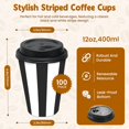 thumbnail image 3 of missunny-[100 Pack] 12oz Disposable Coffee Cups with Lids & Sleeves - Double Wall Kraft Paper to Go Hot/Cold Beverage Cups with Lids, 3 of 5