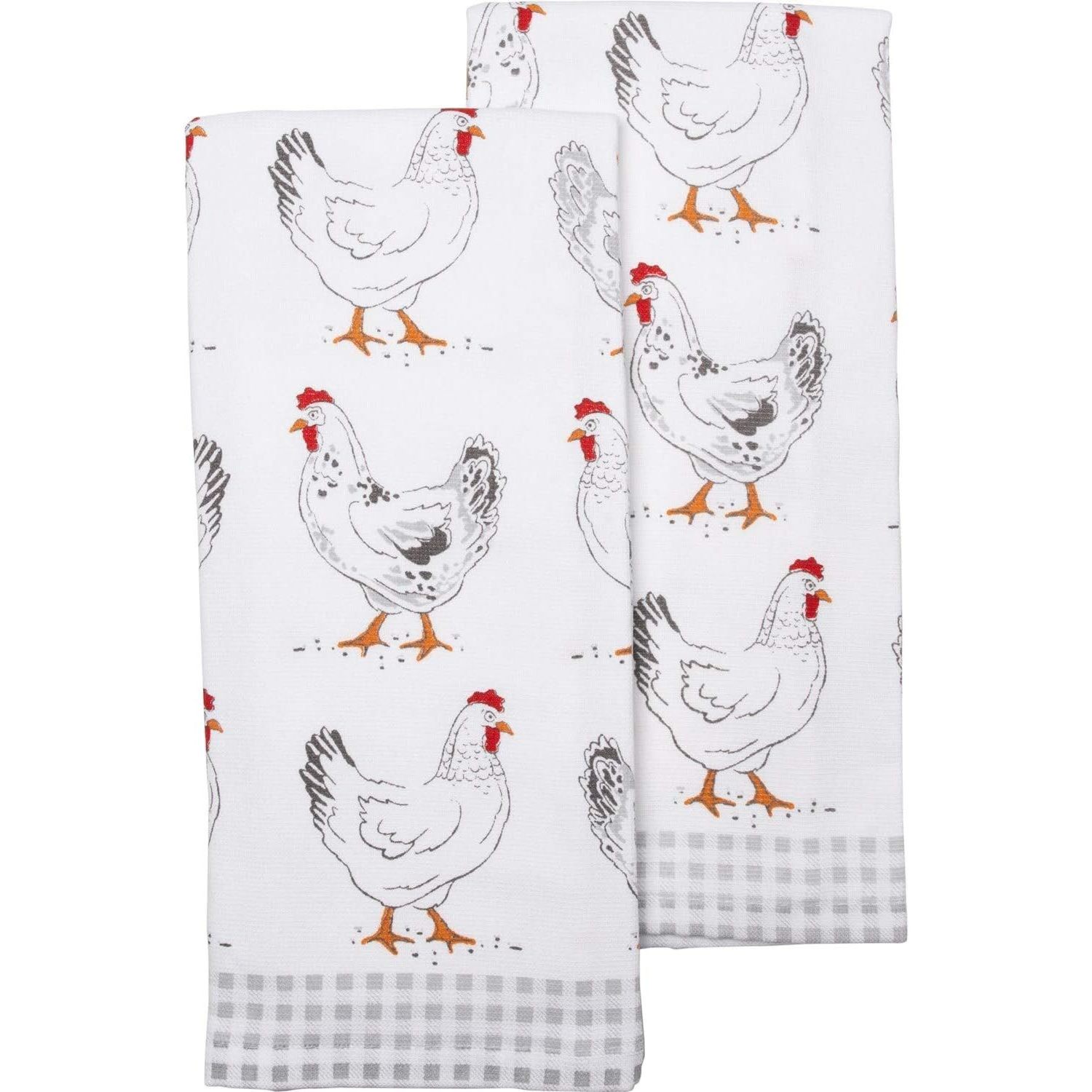 Market Pickup Truck Rooster Chickens Cows Local Mama Bear Kitchen Dishtowel Set of 2 Soft Large