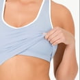 thumbnail image 6 of YITTY Active Women's UltraLuxe Built-in Bra Tank Top with Contrast Binding, Athleisure, 4-Way-Stretch, Glacial Blue/True White, L, 6 of 7
