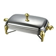 thumbnail image 5 of TISHITA Chafing Dish Buffet Server Food Tray Serving Utensils Hot Pot Buffet Food Warmer Cookware for Catering Holiday Parties Events 2.4L Gold, 5 of 8