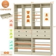 thumbnail image 2 of Homieasy 4.6ft Free Standing Closet Organizer with Drawers & Shelves, Heavy Duty 1200lb Capacity Wardrobe System for Small Walk-in Closets,White Oak, 2 of 7