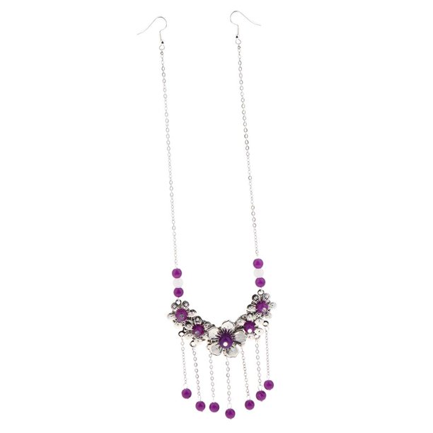 Cadena para Frente Cabeza Accesorios de Adorno de cabellero para Mujer Elegante Púrpura Hugo joyería de la frente para las mujeres