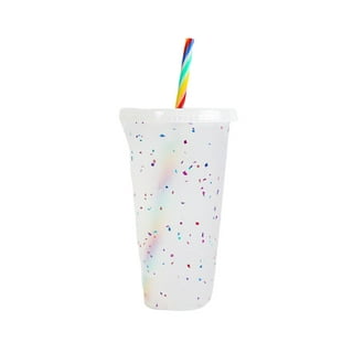 Paris Hilton 40oz Stainless Steel Tumbler with Removable Handle, Reusable  Straw, and Lid, Rainbow Iridescent White