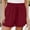 Wine, variant on POROPL Shorts for Women Plus Size Fashion High Waist Casual Loose Wide Leg Shorts Lace-Up Short