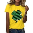 thumbnail image 2 of Aayomet St Patrick's Day Tops For Women Casual Womens Short Sleeve Crewneck Shirts Loose Casual Tee T-Shirt,Yellow M, 2 of 4