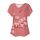 thumbnail image 4 of Camiseta de Manga Corta Suelta con Cuello en V Impresa, Blusa Casual para el Hogar Y el Uso Diario, 4 of 4