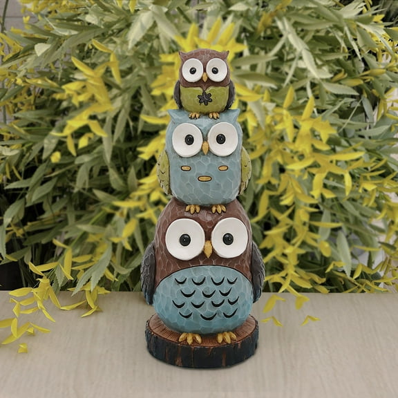 Abble 18" Stacking Owls Garden Statue