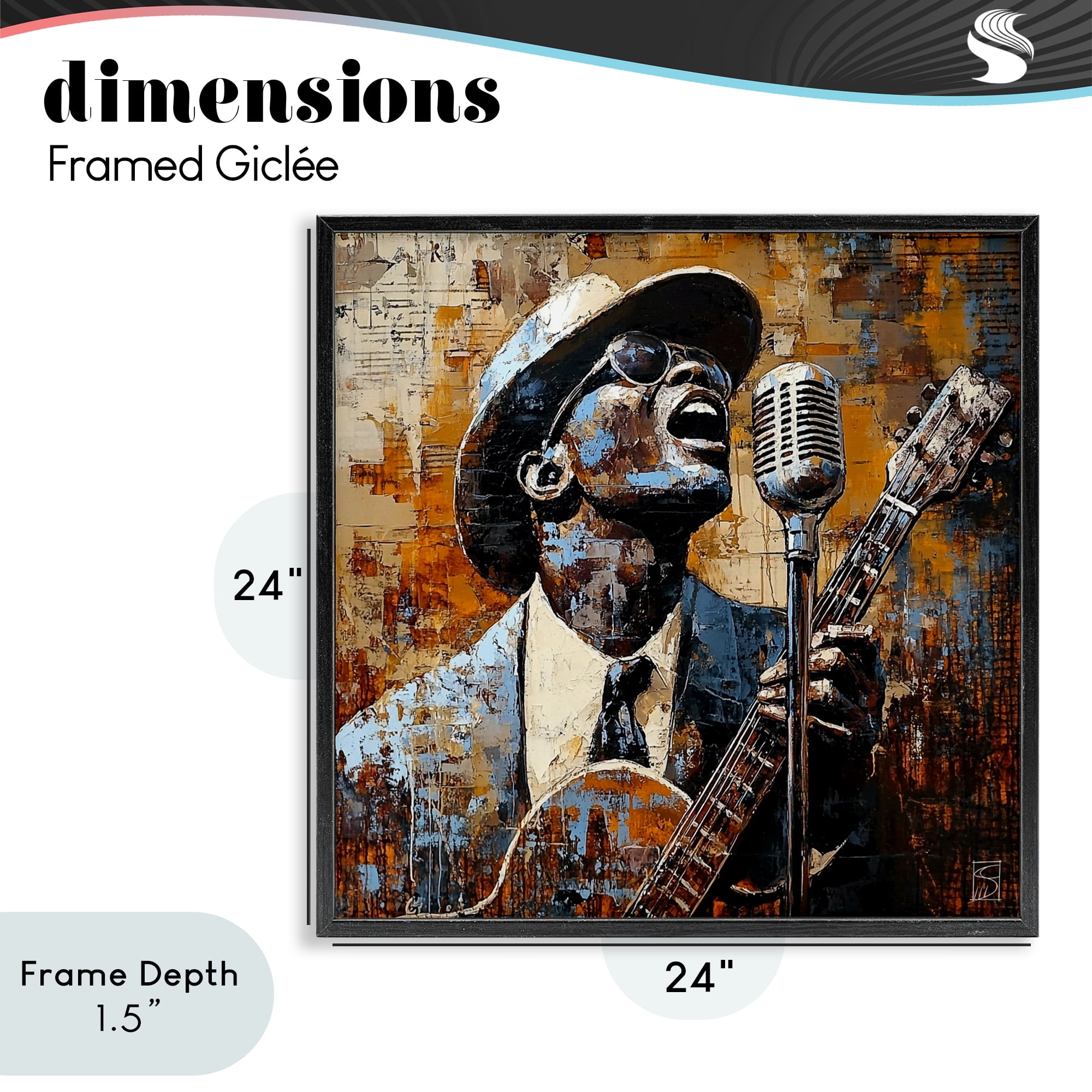 Stupell Industries Passionate Blues Singer Black Framed Giclee Art, design by Sara Culpepper