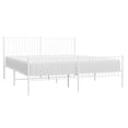 thumbnail image 3 of vidaXL Metal Bed Frame with Headboard and Footboard White 193x203 cm, 3 of 5