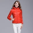thumbnail image 6 of Ikevan Women Light Outerwear Solid Hooded Zippers Pocket Coat Down Jackets, 6 of 6