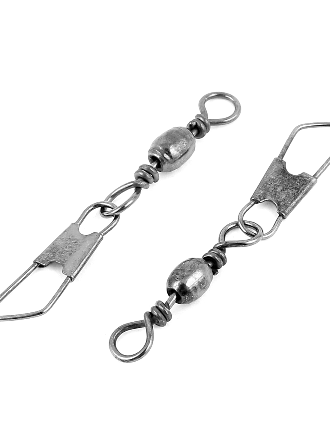 28pcs 5mm Rolling Fishing Line Snap Hook Shank Swivel Clip Connectors