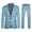 Blue, variant on Men's Slim Fit Smart Casual Plaid Single-Breasted One-Button Notch Lapel Two-Piece Suit - Spring/Fall Wrinkle-Resistant Regular Length Round Hem