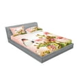 thumbnail image 2 of Butterfly Fitted Sheet & Pillow Sham Set, Pastel Colored Blossoming Roses with Spring Season Insects Romantic Feminine, Decorative Printed 6 Piece Bedding Decor Set, Full, Multicolor, by Ambesonne, 2 of 3