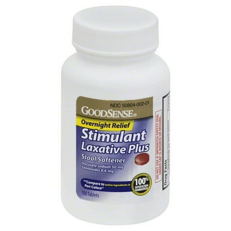 GoodSense® Stimulant Laxative + Stool Softener Tablets, Overnight Relief, Docusate Sodium 50 mg, Sennosides 8.6 mg, 100/each count