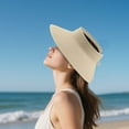 thumbnail image 3 of Women's Sun Visor Hats Wide Brim Straw Beach Hat Ponytail Foldable Packable Beach Vacation Beach Women Bags Clout Visor Hiking Visors for Women Deaconess Hat Tennis Hat Girls Women for Beach Dominoes, 3 of 5
