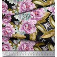 thumbnail image 3 of Soimoi Green Velvet Fabric Leaves & Floral Decor Fabric Printed BTY 58 Inch Wide, 3 of 3