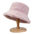 thumbnail image 5 of Gorro de pescador de piel de conejo de imitación gruesa para mujer, de invierno, combinable, de color sólido, cálido y resistente al frío, de piel sintética, 5 of 5