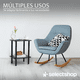 thumbnail image 4 of Mesa Centro Minimalista Madera Lateral Doble Repisa 40cm Negro Marmoleado, 4 of 7