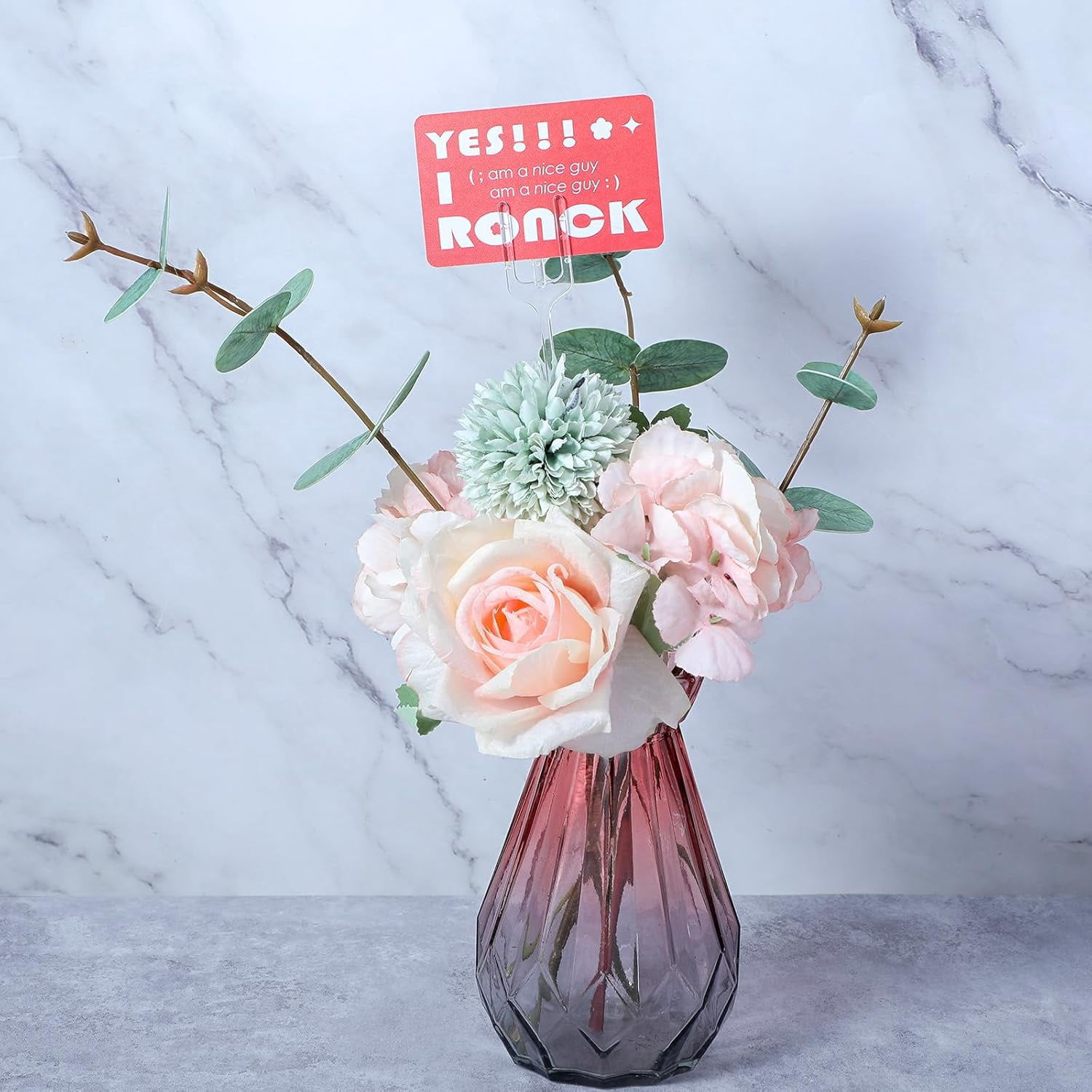 240 Pcs Floral Picks Card Holder Plastic Straight Head Flower Card Holder Stick for Photo Floral Bouquet Arrangement Valentine Wedding Birthday Party Decoration (Fork Shape, 9.4 Inch)