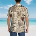 thumbnail image 4 of Logiee Abstract Coffee Pattern With Letters Print Mens Hawaiian Shirts,Loose-Fit Short Sleeve Button Down Tropical Aloha Beach Shirt,Summer Vacation Wedding Tops,3X-Large, 4 of 7