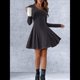 thumbnail image 5 of Vestido de Suéter de Larga, Vestido de Otoño, Cuello Redondo, Cintura Alta, Vestido Ajustado, Vestido Casual para Mujer Gris Oscuro S, 5 of 7