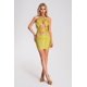 thumbnail image 2 of Vestido Izna Minivestido con lentejuelas y cuello halter para Mujer - Amarillo, 2 of 6