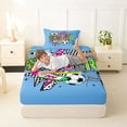 thumbnail image 4 of Erosebridal Western Soccer Sport Kids Twin Sheet Sets,Football Theme Modern Geometric Checkered Bedding 3 Pieces, 4 of 6