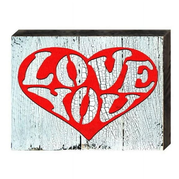 Designocracy 98733-12 Love You Heart Art on Board Wall Decor