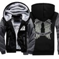 thumbnail image 2 of Sudadera con capucha con estampado de alas de la película The Walking Dead para hombre, abrigos casuales de moda, chándal con estampado de invierno, chaqueta gruesa holgada de gran tamaño para hombre, 2 of 5