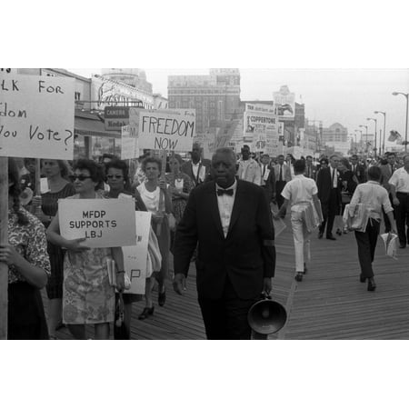 African American And White Mississippi Freedom Democratic Party Demonstrators On The Boardwalk In Atlantic City