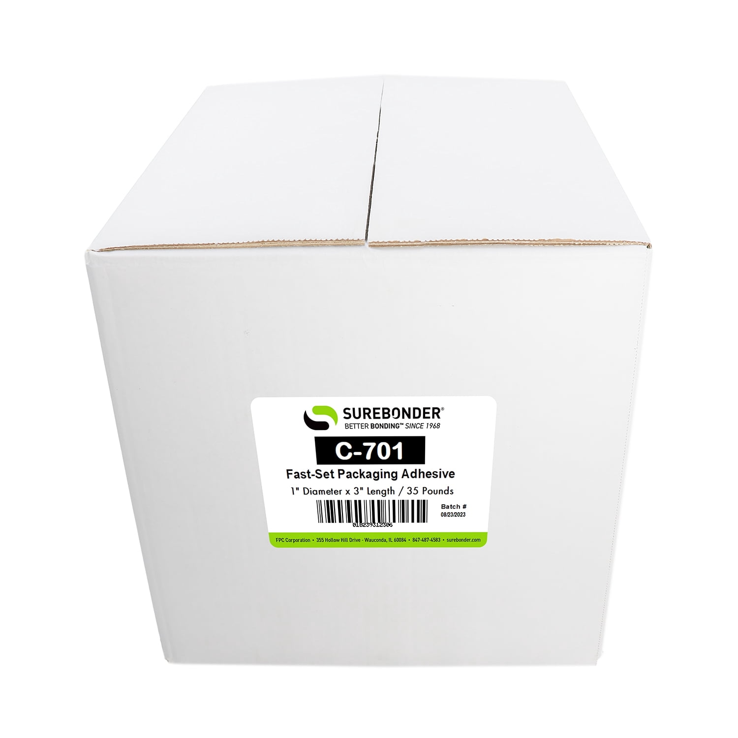 C-701 High Melt Temp Fast Set Bulk Hot Melt Glue Sticks - 1" x 3" 35 lbs Tan